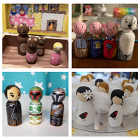 Figurines en bois naturel de petite taille, poupées en bois peintes pour enfants, ensemble de figurines masculines et féminines de 35 mm, en boîte
