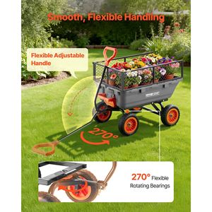 Carrello da Giardino in Polietilene da 360 kg con Meccanismo di Scarico Rapido, Recinzione di Stoccaggio a 90 Gradi, Carriola a 180 Gradi per Uso Giardino - Product Image 6