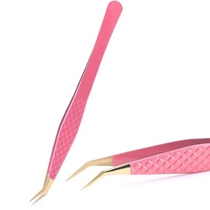 Pointed Curved Tweezers Precision Eyebrow & Eyelash Extension Tool for False Lash Application Stainless Steel Tweezers - Product Image 1