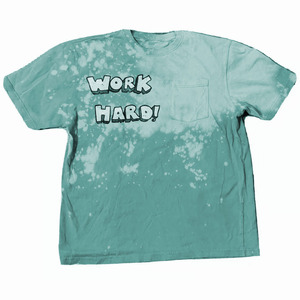 Camiseta Work Hard Tie Dye Unisex de Manga Corta, Cuello Redondo, 100% Algodón, Corte Regular, para Todas las Temporadas, Patrón Verde y Blanco, Talla Grande - Product Image 2