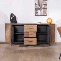 Vandana Crystal Nature 200cm Sideboard mit Türen und Schubladen aus exotischem Holz Troms