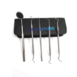 4pcs dental instrument kit stainless steel <b>teeth</b> cleaning <b>tools</b> mouth mirror tweezers probe hoe type <b>tooth</b> <b>cleaner</b> reusable set - Product Image 1
