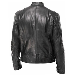 Custom American <b>Men's</b> Leather Jacket Punk Teenager's Collar Plain Dye Canvas for Foreign Trade Product jacket for <b>men</b> - Product Image 2
