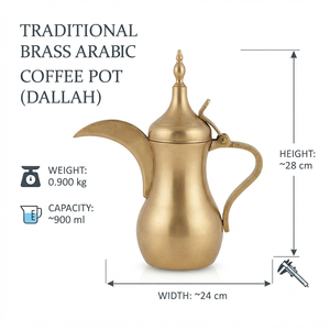High Polish Brass Arabic Coffee <b>Pot</b> Dallah Traditional Middle Eastern Serving Kettle Luxury Hotel Event Restaurant Drinkware - Product Image 5