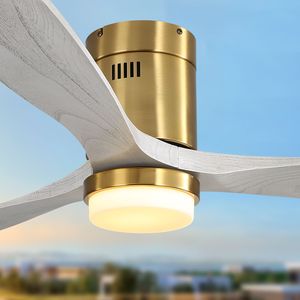 Ventilatore da Soffitto LED Decorativo da 52 Pollici con Luce LED Dimmerabile, Telecomando a 6 Velocità, 3 Pale in Legno Massello, Motore DC Reversibile per Soggiorno - Product Image 5