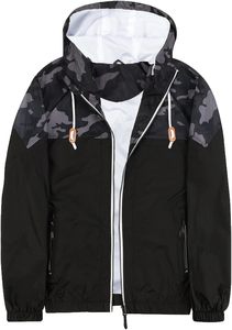 Veste coupe-vent imperméable à capuche pour homme, vert olive, décontractée, fermeture éclair, polyester, coupe classique, logo personnalisé - Product Image 3