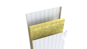 Panneau sandwich PROCK en laine de roche pour cloison interne 75 mm, ignifuge, isolation thermique et phonique, système écologique pour entrepôt - Product Image 3