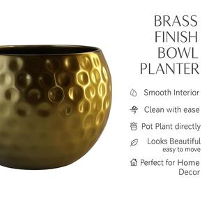 Maceta Irrompible Hecha a Mano con Acabado de Latón, Decoración para Interiores y Exteriores, Diseño Ecológico y Duradero - Product Image 5