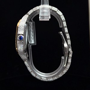 Reloj de Lujo con Esfera Cuadrada y Diamantes, Brazalete con Incrustaciones de Diamantes, Corona de Zafiro Azul, Estilo Hip Hop, Reloj Personalizado para Hombre - Product Image 2