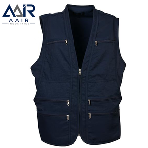 <b>Black</b> Men's Sleeveless Casual Autumn Work <b>Vest</b> with Zipper Closure Multi-Pocket Outdoor Utility Moisture-Wicking - Product Image 4
