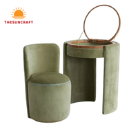 Ensemble Coiffeuse d'Angle Moderne Haut de Gamme - Table de Maquillage en Bois de Chêne avec Miroir et Chaise pour Filles - Direct Usine