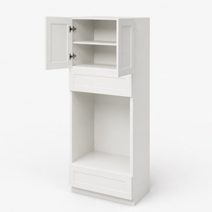 33 x 96 Inch Oven <b>Pantry</b> <b>Cabinet</b> Ready to Ship <b>Kitchen</b> <b>Cabinets</b> White and Gray Shaker OVD339627 US Warehouse - Product Image 4