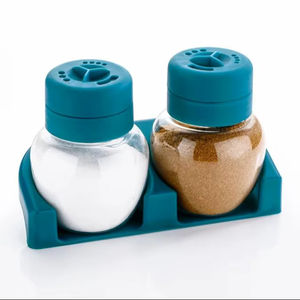 Dispensador Doble de Sal y Pimienta - Juego de Saleros de Plástico de 200g para Restaurantes y Hogar - Tamaño Mediano Redondo - Product Image 1