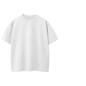 T-shirt décontracté pour hommes avec logo brodé personnalisé 280g 100% coton tricot lourd grande taille lavable pour les adolescents d'été 2024 - Product Image 3