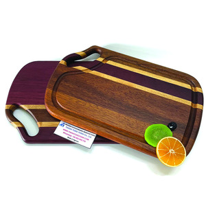 Planches à découper en bois rectangulaires avec poignée en teck, fabriquées au Vietnam, emballage individuel - Product Image 1