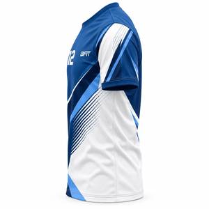 Camiseta Deportiva Personalizada por Sublimación, 100% Algodón, Cuello Redondo, Manga Corta para Hombre, Jersey de Equipo con Logotipo y Número en la Parte Delantera, Transpirable, de Secado Rápido, 180g - Product Image 4