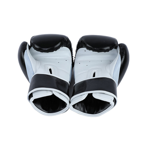 Guantes de Boxeo Profesionales OEM de Cuero con Correa de Velcro en la Muñeca para Adultos, Guantes Negros para Entrenamiento y Combate - Product Image 2