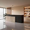 Bureau d'accueil industriel moderne pour 2 personnes, grand bureau commercial en bois - Product Image 3