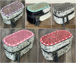 Handmade Custom Cowhide <b>Small</b> Ring Earring Necklace Storage <b>Box</b> Hand Tooled Leather Travel <b>Jewelry</b> Case Organizer Accessory <b>Gift</b> - Product Image 6