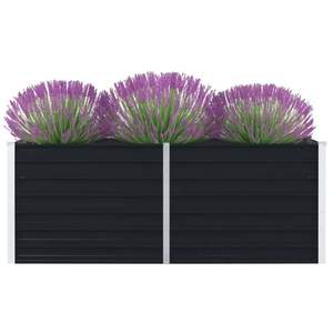 Bac à légumes surélevé en acier galvanisé anthracite 63,0 x 31,5 x 17,7 pouces pour aménagements de jardin - Product Image 1
