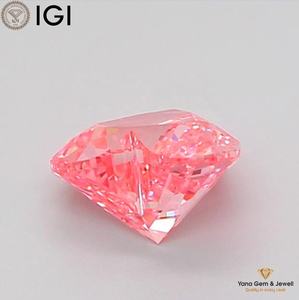 เพชรรูปหัวใจ 1.00 กะรัต สีชมพูแฟนซีสดใส ความสะอาดระดับ VVS2 เพชร CVD ผลิตในห้องปฏิบัติการ พร้อมใบรับรอง IGI สำหรับออกแบบแหวนขอแต่งงาน - Product Image 5