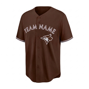 <b>BROWN</b> Custom Sublimated Baseball Jersey Men Team jersey Button Up Shirt Breathable Athletic fit sports top high quality - Product Image 1