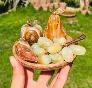 ชามผลไม้หินอ่อนสีน้ำตาลหลายเฉด ทนไฟ ทันสมัย เหมาะสำหรับห้องครัว ห้องรับประทานอาหาร วิลล่า ห้องนั่งเล่น ตกแต่งผนัง - Product Image 4