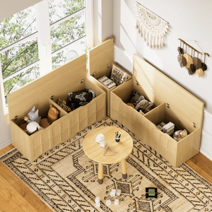 Panca Multifunzionale a L in 3 Pezzi, Panca Imbottita per Scarpe, Sgabello Angolare da Cucina, Contenitore per Giocattoli, Arredo Soggiorno - Product Image 4