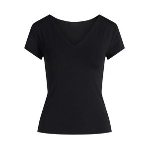 Camisetas de Mujer Holgadas, Tejidas, de Color Sólido, con Cuello en V, Casuales, 100% Algodón, Transpirables, Ecológicas, Tallas Grandes, en Oferta - Product Image 4