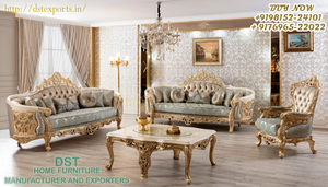 Conjunto de sofá tallado a mano para sala de estar, mueble blanco de lujo, elegante, tallado en madera, diseño turco - Product Image 3