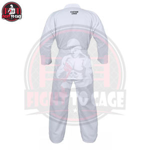 Uniforme de Taekwondo OEM en coton et polyester durable, blanc, avec ceinture élastique, tenue d'entraînement d'arts martiaux - Product Image 3