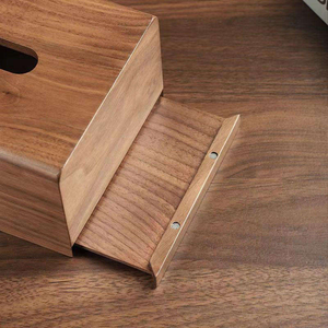 Ensemble de boîte à mouchoirs et porte-serviettes en bois écologique et durable, style classique, finition artisanale pour restaurants, hôtels, bureaux - Product Image 6
