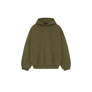 Sudadera con capucha de gran tamaño de algodón pesado de lujo de 380g para hombre, ropa de calle de invierno, sudaderas con capucha recortada, técnica de lavado sólido - Product Image 6