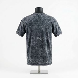 T-shirt oversize délavé à l'acide pour homme, style streetwear, décontracté, avec motif graphique, en coton épais, épaules tombantes, vêtement d'été - Product Image 4