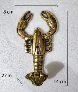 ตะขอแขวนผนังกุ้งก้ามกรามทองเหลือง ตะขอแขวนเสื้อสัตว์ตกแต่ง ชายหาด Cecor - Product Image 4