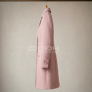 Manteau en laine rose uni élégant pour l'automne, coupe droite, de la sororité Delta Sigma, par Cosh International Greek Apparel - Product Image 3