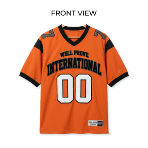 เสื้อฟุตบอลสั่งทำพิเศษ ผ้าโพลีเอสเตอร์ 160 GSM แบบถักสำหรับนักกีฬา สีแดงเบอร์กันดี-ทอง คอวี แขนเสื้อแบบเรียบ พิมพ์ลายดิจิทัล เป็นมิตรต่อสิ่งแวดล้อม ระบายอากาศได้ดี - Product Image 2