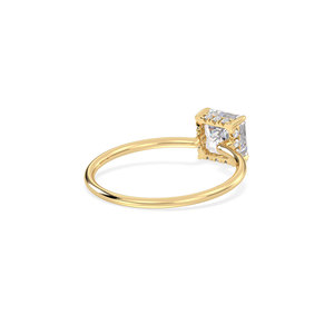Bague de fiançailles REYES à halo caché en or massif 14 carats avec diamant de laboratoire HPHT CVD taille Asscher 1,21 carat, modèle très prisé - Product Image 6
