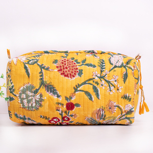 Trousse de Maquillage Portable Grande Capacité en Coton Écologique Résistant à l'Eau, Douce et Florale, Personnalisable en Usine, Haute Qualité - Product Image 2
