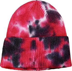 Nouvelle Arrivée Bonnet en Peluche Tie-Dye Arc-en-Ciel Unisexe Tendance Impression Numérique Respirant & Imperméable Hiver - Product Image 4