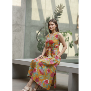 Robe d'été décontractée Amber Dahlia avec ceinture assortie Taille S 0.0g - Product Image 3