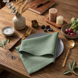 Solid <b>Linen</b> Table <b>Napkin</b> Rectangle Hemstitch Dinner Cloth Reusable Machine Washable for Wedding Restaurant Home - Product Image 3