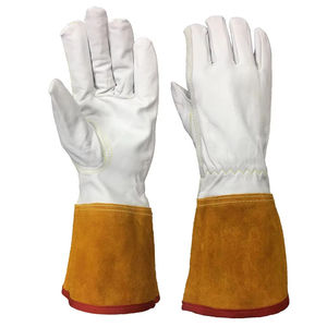 Gants de soudage en cuir avec protection contre les éclaboussures de métal fondu, pour soudage à l'arc, conception à pouce droit - Product Image 1