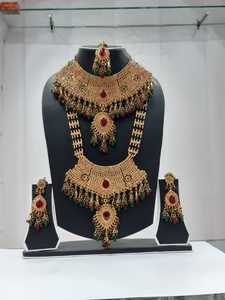 Indian Trendy Classic Choker Engagement Anniversary Wedding Party Women's Green Necklace Earring <b>Set</b> Traditional <b>Crystal</b> Kundan - Product Image 3