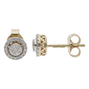 ต่างหูหมุดรัศมี7.2มม. หรูหราสำหรับผู้หญิงประดับเพชรและสีทอง0.25CTW สำหรับผู้หญิงเครื่องประดับที่สวยงามของผู้หญิงด้วยเพชร - Product Image 1