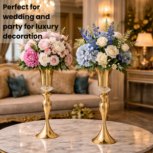 Support de vase à fleurs Aimexn GoldIron, élégant centre de table pour mariage, support décoratif en métal pour la décoration des tables de fête - Product Image 1