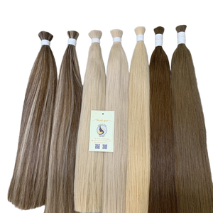 Extensiones de cabello humano a granel vietnamita con cutícula alineada de alta calidad al por mayor, Rubio liso Natural oscuro - Product Image 1