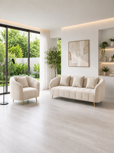 Modern Alexis Ivory Modular Lounge Seating Arrangement with Custom Fabric for Living Room Hotel Hospital Villa - Product Image 5
