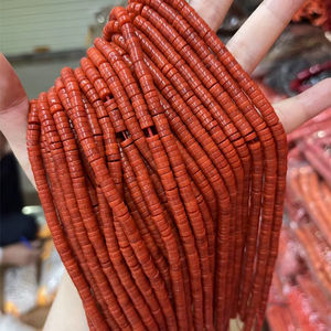 ลูกปัดสีแดง ชมพู ส้ม ปะการัง ทรงหลอด ทรงข้าวสาร ทรงรอนเดลล์ อัญมณีเม็ดกลม ลูกปัดเว้นวรรค สำหรับทำสร้อยข้อมือ สร้อยคอ DIY เครื่องประดับ - Product Image 1