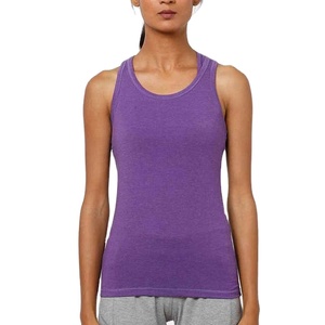 Ropa de verano de Color púrpura Gimnasio Fitness Ajuste regular Casual Todas las tallas Algodón Fibra de bambú Tallas grandes Camisetas sin mangas para mujer de Pakistán - Product Image 1